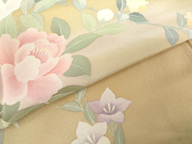 平和屋着物●訪問着　手描き　枝花文　暈し染め　正絹　逸品　AABG5381cs