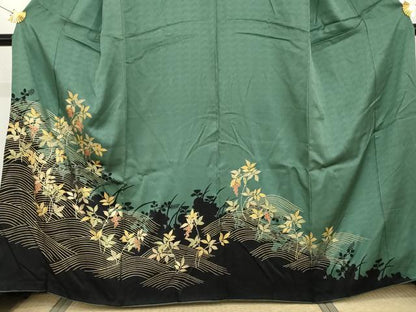 平和屋着物●訪問着　立波枝葉文　金彩　正絹　逸品　AABG5387cs