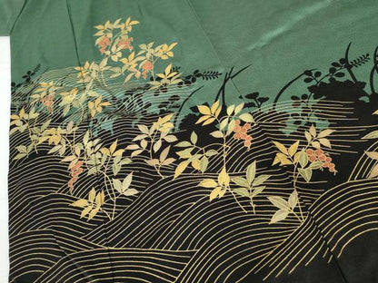 平和屋着物●訪問着　立波枝葉文　金彩　正絹　逸品　AABG5387cs