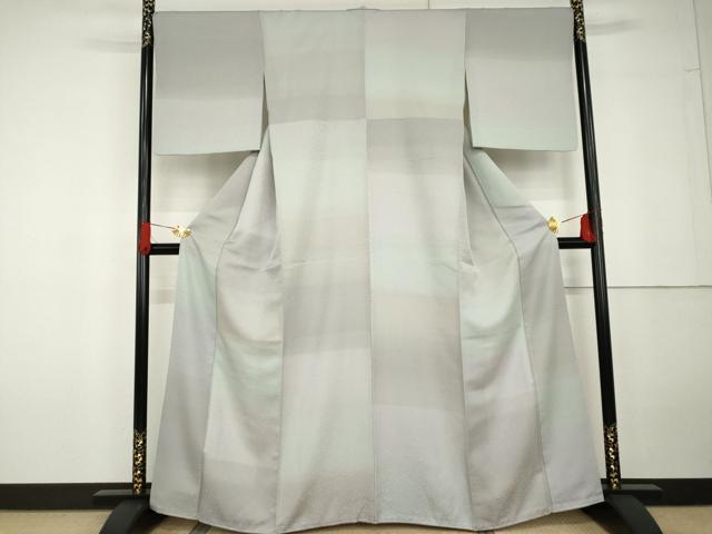 平和屋着物●友禅作家　佐波古直明　小紋　花唐草文　暈し染め　正絹　逸品　AABG5391cs
