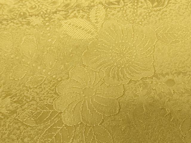 平和屋着物●上質な色無地　辻が花地紋　芥子色　やまと誂製　正絹　逸品　未使用　AABG5410cs