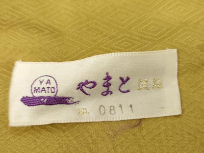 平和屋着物●上質な色無地　辻が花地紋　芥子色　やまと誂製　正絹　逸品　未使用　AABG5410cs