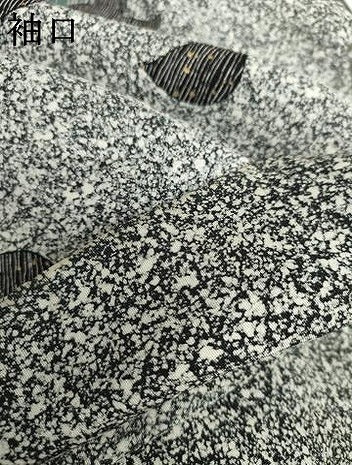 平和屋着物●訪問着　枝花文　たたき染め　黒地　金彩　正絹　逸品　AABG5414cs