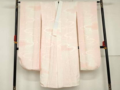 平和屋着物●振袖用長襦袢　袷　雲重ね地紋　暈し染め　正絹　逸品　AABG5416cs
