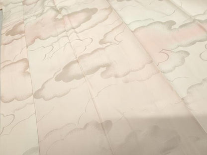 平和屋着物●振袖用長襦袢　袷　雲重ね地紋　暈し染め　正絹　逸品　AABG5416cs