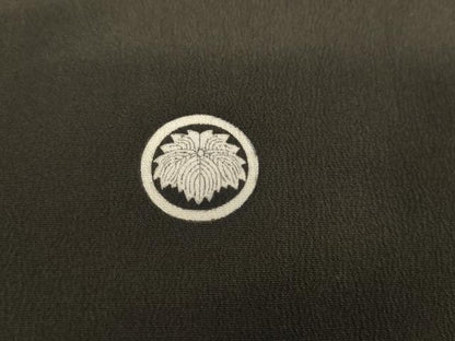平和屋着物●アンティーク　大正ロマン　黒留袖　駒刺繍　両褄　御所車松竹梅文　暈し染め　正絹　逸品　AABG5423cs