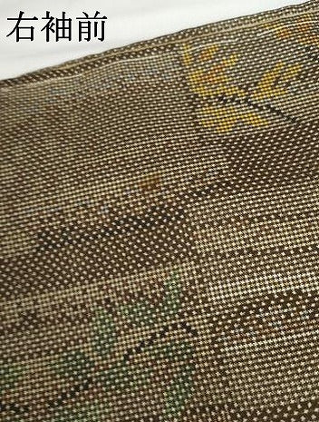 平和屋着物●本場大島紬　一元絣　枝葉文　正絹　逸品　未使用　AABG5427cs