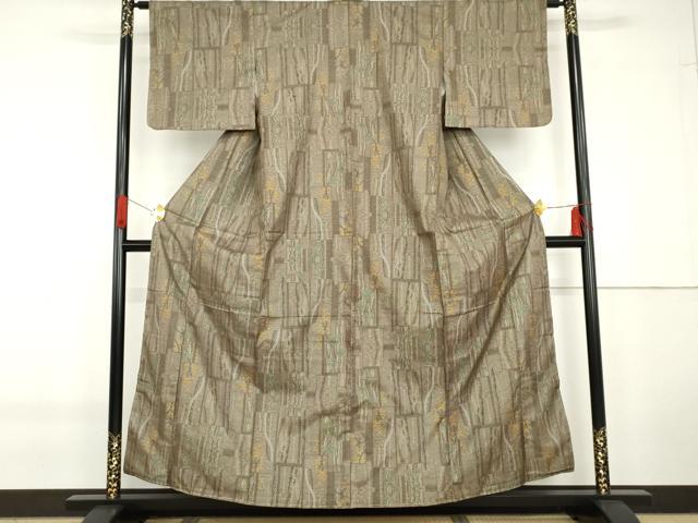 平和屋着物●本場大島紬　一元絣　枝葉文　正絹　逸品　未使用　AABG5427cs