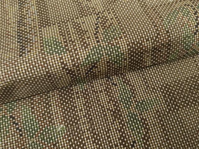平和屋着物●本場大島紬　一元絣　枝葉文　正絹　逸品　未使用　AABG5427cs