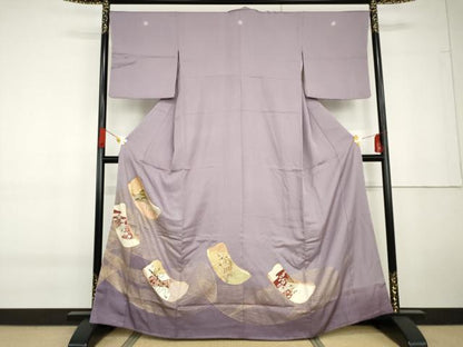 平和屋着物●豪華色留袖　友禅　駒刺繍　誰が袖風景花文　暈し染め　金彩　鈴乃屋扱い　正絹　逸品　未使用　AABG5428cs