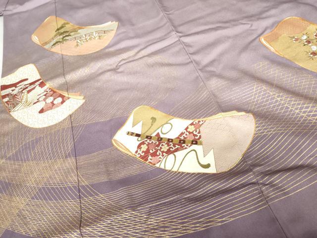 平和屋着物●豪華色留袖　友禅　駒刺繍　誰が袖風景花文　暈し染め　金彩　鈴乃屋扱い　正絹　逸品　未使用　AABG5428cs