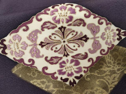 平和屋着物●訪問着　刺繍　花菱文　金彩　正絹　逸品　未使用　AABG5429cs