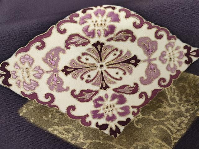 平和屋着物●訪問着　刺繍　花菱文　金彩　正絹　逸品　未使用　AABG5429cs
