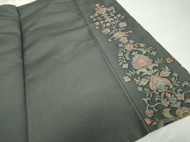 平和屋着物●総刺繍　訪問着　中国三大刺繍　スワトウ刺繍　汕頭刺繍　更紗花鳥文　金糸　正絹　逸品　未使用　AABG5434cs