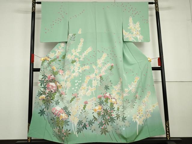 平和屋着物●訪問着　作家物　花蝶文　暈し染め　正絹　逸品　未使用　AABG5440cs
