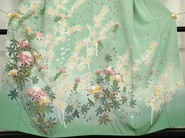 平和屋着物●訪問着　作家物　花蝶文　暈し染め　正絹　逸品　未使用　AABG5440cs