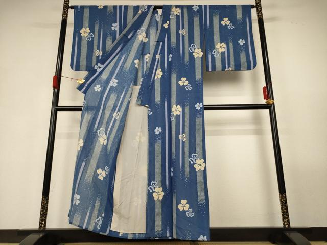 平和屋着物＊夏物 小紋 紗 草花間道 洗える着物 AABG5442jd