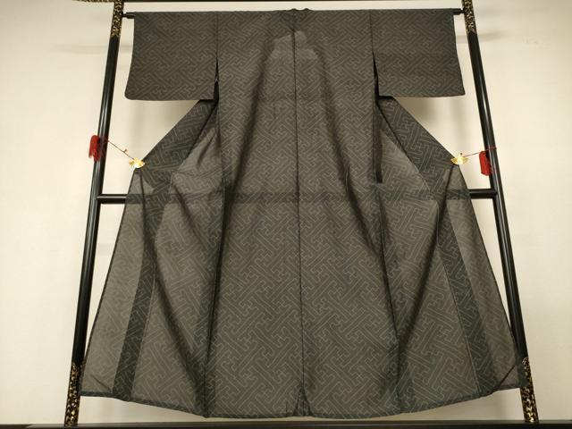 平和屋着物＊夏物 本場大島紬 夏大島 紗綾型文 正絹 逸品 AABG5447jd