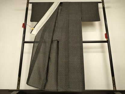 平和屋着物＊夏物 本場大島紬 夏大島 紗綾型文 正絹 逸品 AABG5447jd