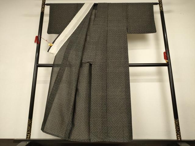 平和屋着物＊夏物 本場大島紬 夏大島 紗綾型文 正絹 逸品 AABG5447jd
