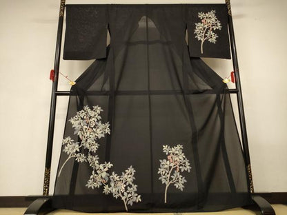 平和屋着物＊夏物　訪問着　絽　友禅　南天文　そごう百貨店扱い　正絹　逸品　AABG5448jd