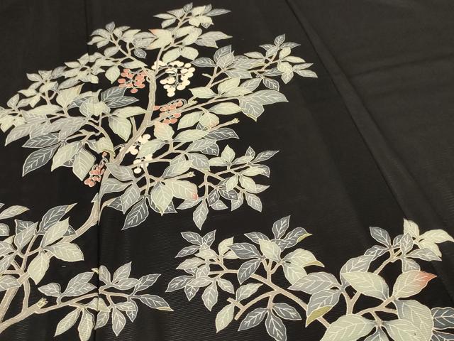平和屋着物＊夏物　訪問着　絽　友禅　南天文　そごう百貨店扱い　正絹　逸品　AABG5448jd