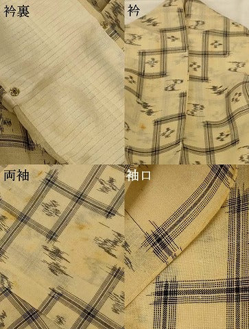 平和屋着物＊夏物 紗紬 琉球絣文様 正絹 逸品 AABG5451jd