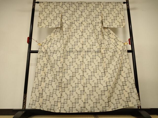 平和屋着物＊夏物 紗紬 琉球絣文様 正絹 逸品 AABG5451jd