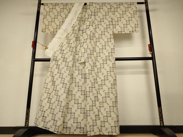 平和屋着物＊夏物 紗紬 琉球絣文様 正絹 逸品 AABG5451jd