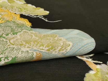 平和屋着物＊夏物 黒留袖 絽 刺繍 松 金銀糸 銀彩 正絹 逸品 AABG5454jd