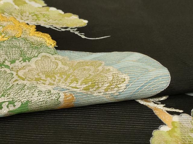 平和屋着物＊夏物 黒留袖 絽 刺繍 松 金銀糸 銀彩 正絹 逸品 AABG5454jd