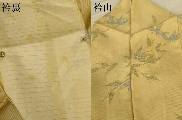 平和屋着物＊夏物 小紋 絽 枝葉文 正絹 逸品 AABG5461jd