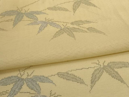平和屋着物＊夏物 小紋 絽 枝葉文 正絹 逸品 AABG5461jd