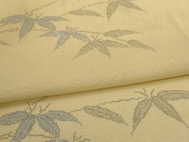 平和屋着物＊夏物 小紋 絽 枝葉文 正絹 逸品 AABG5461jd