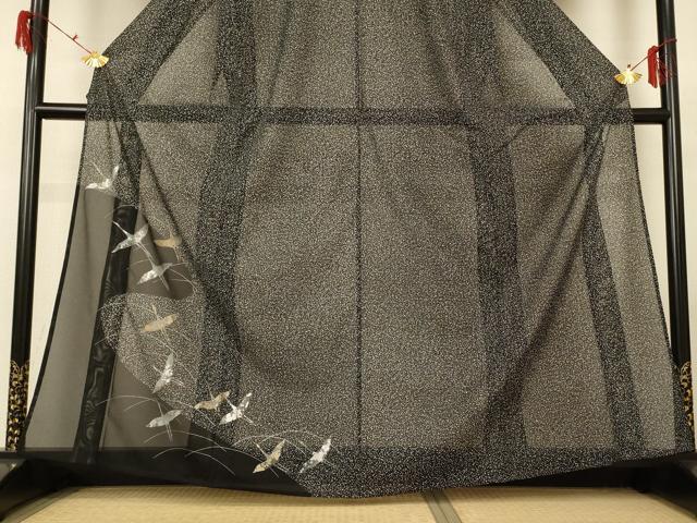 平和屋着物＊夏物 訪問着 絽 舞鶴文 金銀彩 洗える着物 AABG5462jd