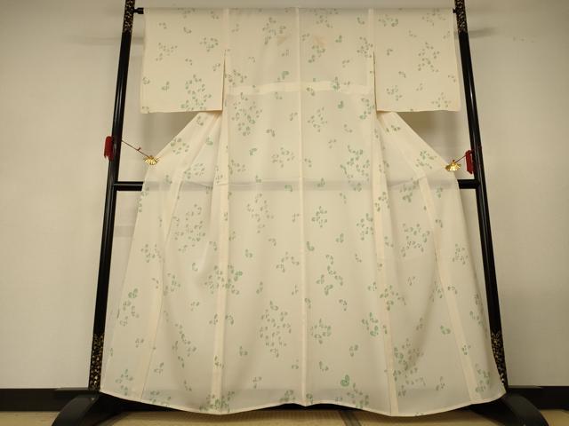 平和屋着物＊夏物 小紋 絽 舞蝶文 正絹 逸品 AABG5473jd