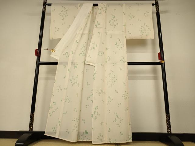 平和屋着物＊夏物 小紋 絽 舞蝶文 正絹 逸品 AABG5473jd