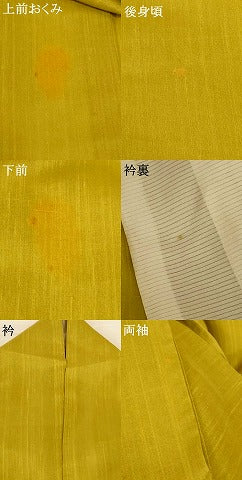 平和屋着物＊夏物 絹芭蕉 色無地 芥子色 正絹 逸品 AABG5475jd