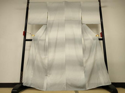 平和屋着物＊夏物 小紋 絽 横段文 暈し染め 洗える着物 AABG5479jd