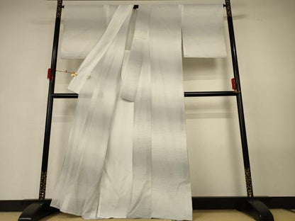 平和屋着物＊夏物 小紋 絽 横段文 暈し染め 洗える着物 AABG5479jd