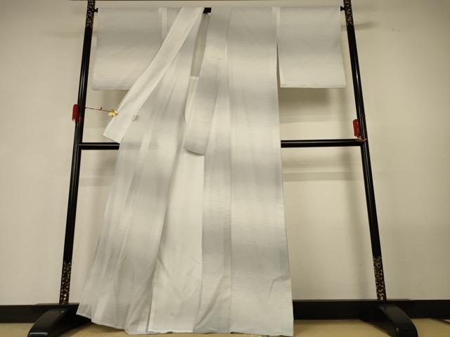 平和屋着物＊夏物 小紋 絽 横段文 暈し染め 洗える着物 AABG5479jd