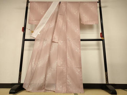 平和屋着物＊夏物 小紋 絽 鷺草 暈し染め 洗える着物 AABG5481jd