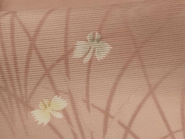 平和屋着物＊夏物 小紋 絽 鷺草 暈し染め 洗える着物 AABG5481jd