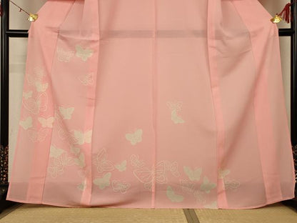 平和屋着物＊夏物　訪問着　絽　舞蝶文　正絹　逸品　AABG5487jd