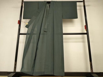 平和屋着物＊夏物 色無地 紗紬 革色 正絹 逸品 AABG5489jd