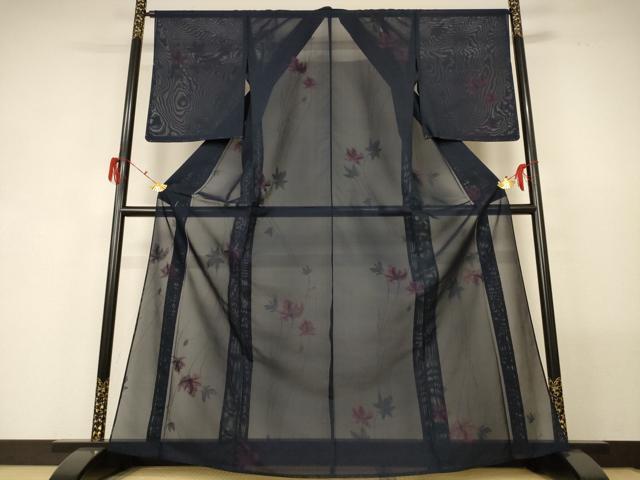 平和屋着物＊夏物　小紋　紗　草花文　正絹　逸品　未使用　AABG5491jd