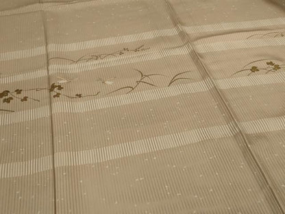 平和屋着物＊夏物 訪問着 縦絽 刺繍 流水草花文 蜻蛉 金彩 正絹 逸品 AABG5492jd
