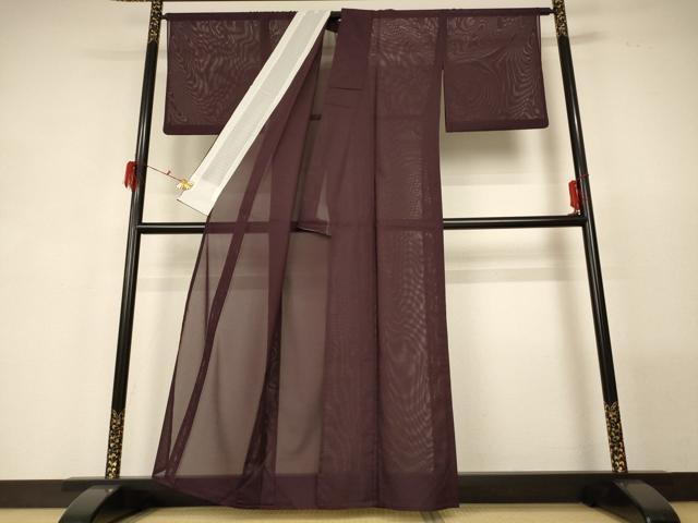 平和屋着物＊夏物 色無地 絽 黒鳶色 洗える着物 AABG5498jd