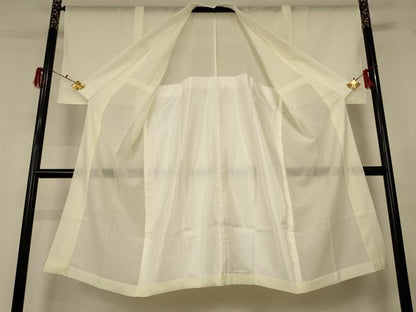平和屋着物＊夏物 長襦袢 紗 鳥の子色 正絹 逸品 AABG5504jd