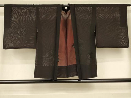 平和屋着物▽羽織　スリーシーズン　春夏秋　塵除け　流水花文　正絹　逸品　AABG5511jd
